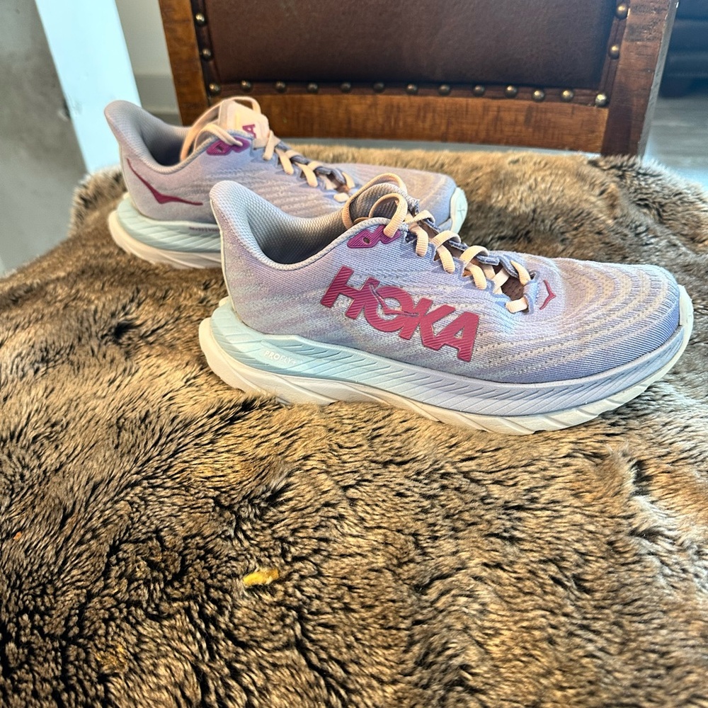 HOKA One One Mach 5 Blue & Purple Running Sneakers, Size 6 - Picture 5 of 7